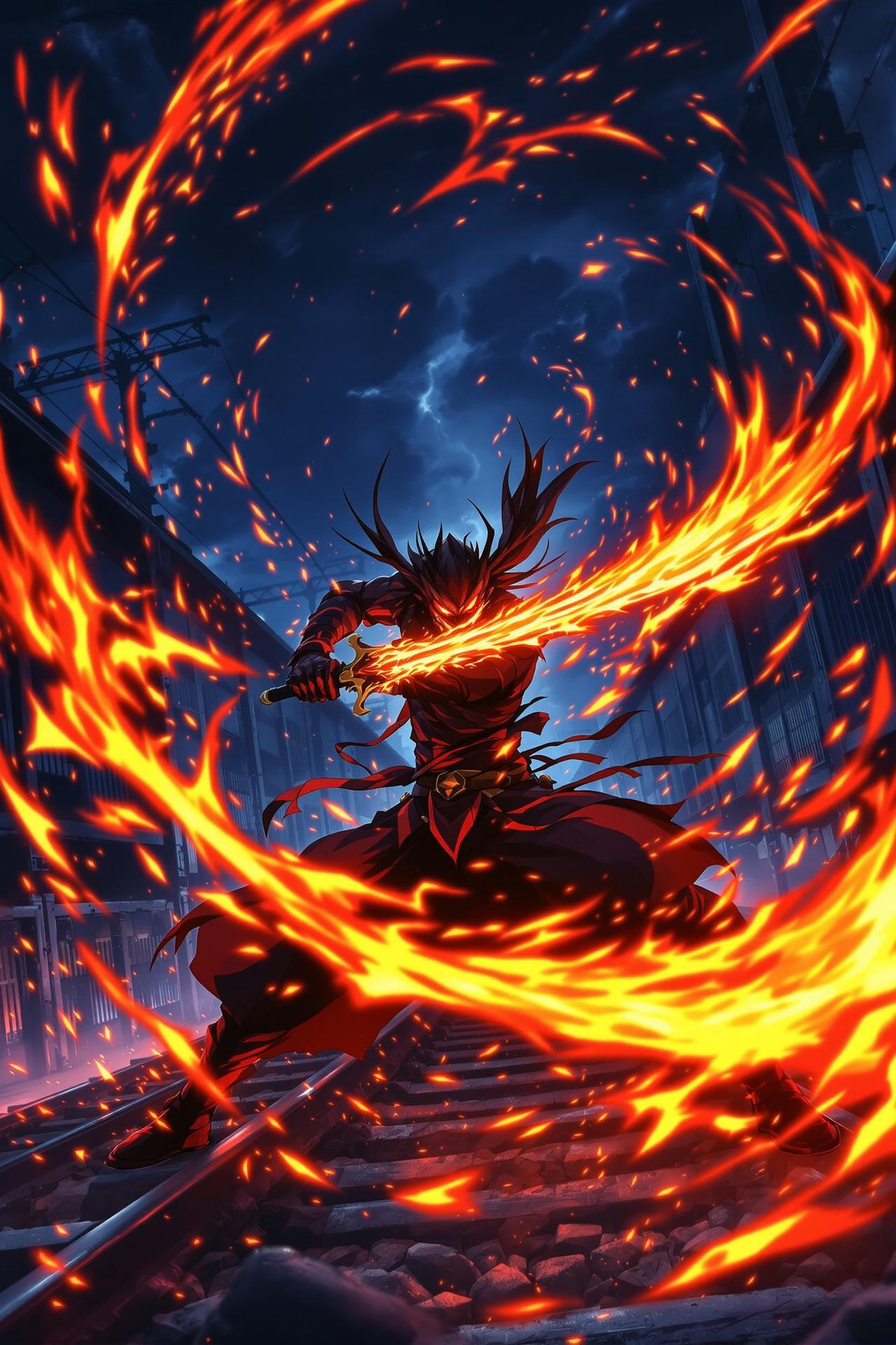 《鬼灭之刃：无限列车篇》电影海报全尺寸 - Demon Slayer: Mugen Train，动画类型，2020年